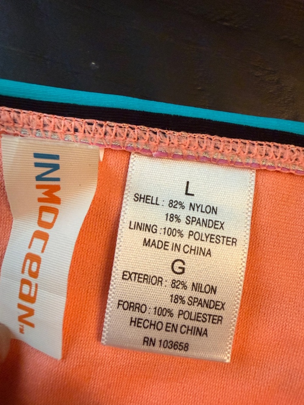 OP/Inmotion Ladies Neon Rainbow Striped Bikini - Top XL, bottom L - Picture 4 of 6